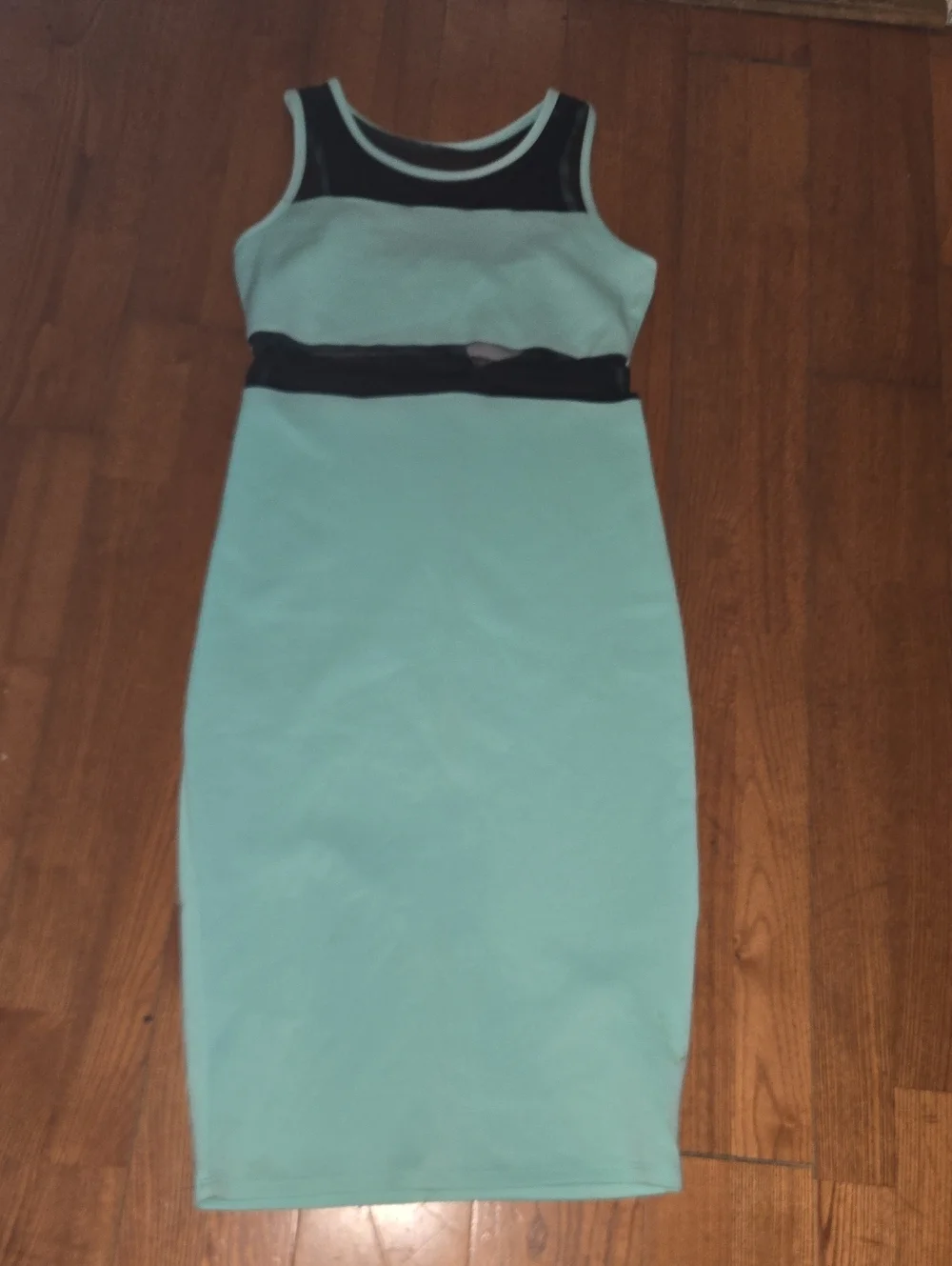 Nicki Minaj Mint Green Dress with Black Mesh Size M